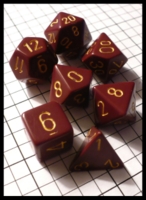 Dice : Dice - Dice Sets - Chessex Maroon with Gold Numerals - FA collection buy Dec 2010